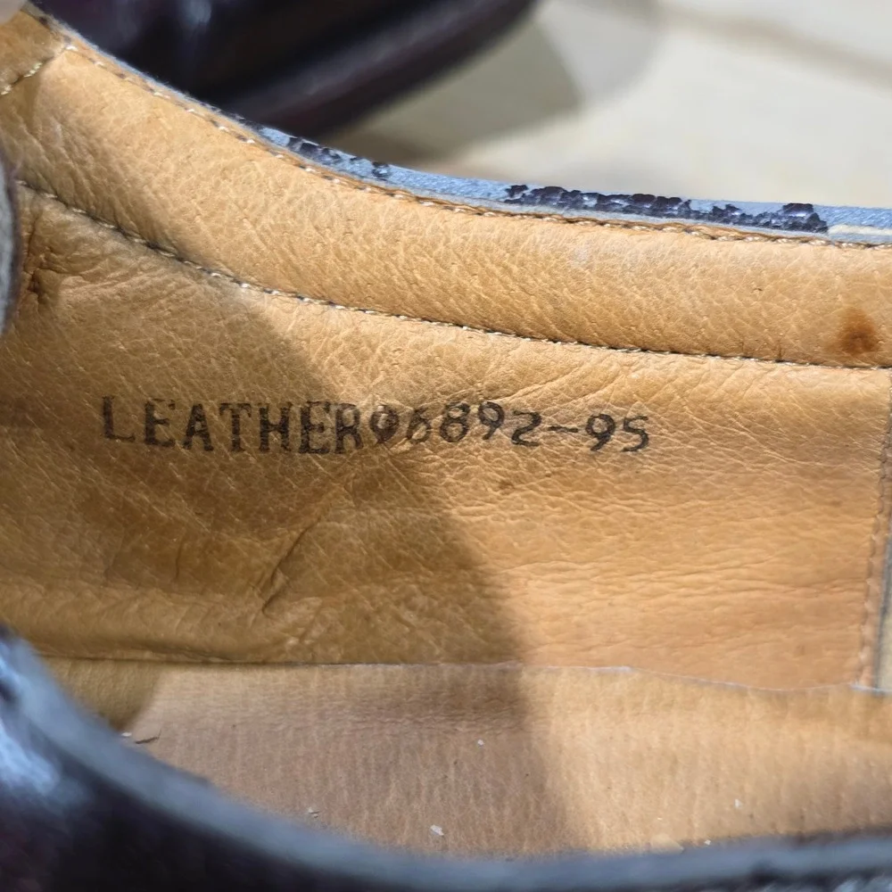 Zota Men's 9.5 Brown Leather Square Toe Oxford Lace Up Dress Shoes Formal‎ Wear